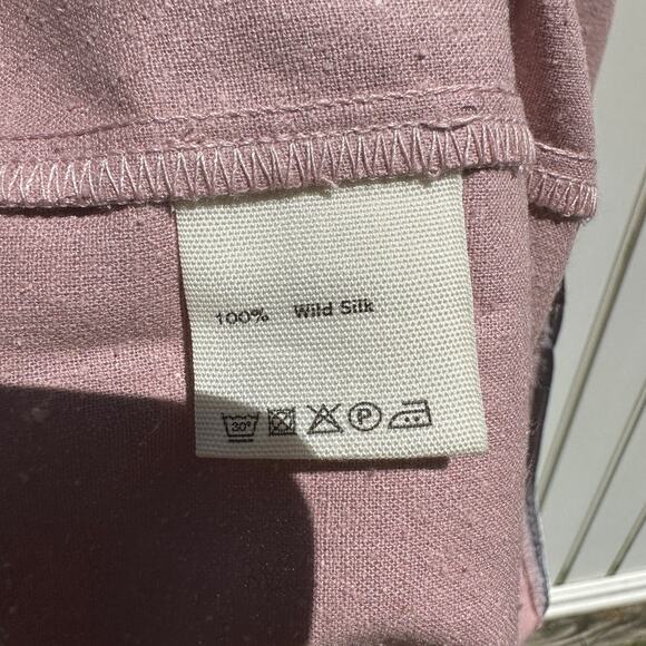 Baserange Lesie Dress Kaftan Caftan Ahimsa Raw Wild Silk Pompei Rose Size M NWT - Picture 16 of 16